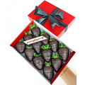 12pcs Black Indulgence Chocolate Strawberries Gift Box